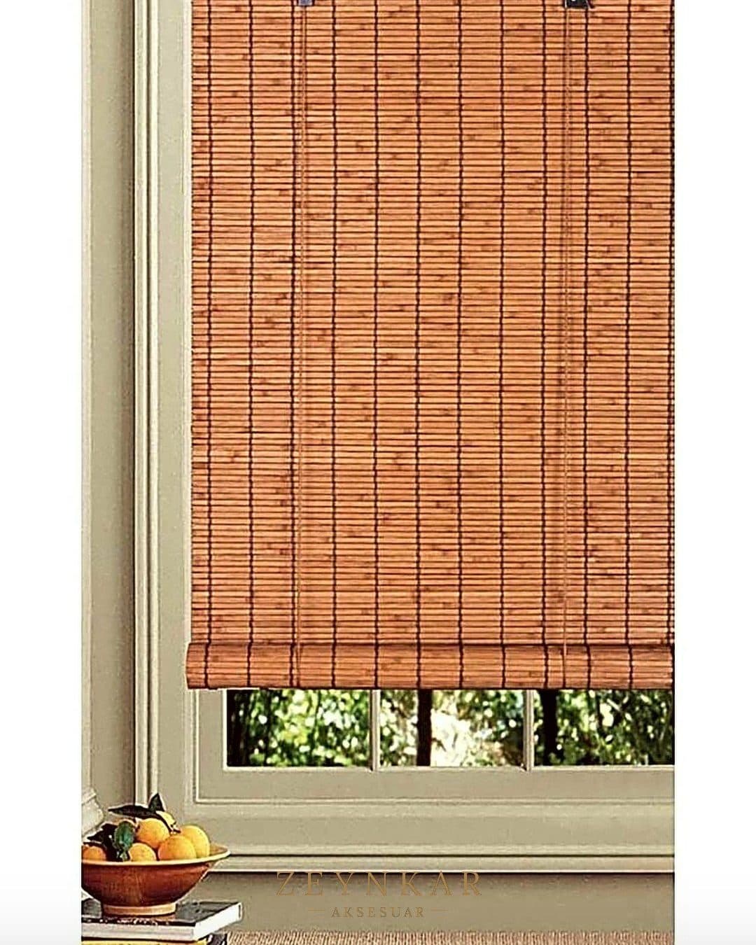 Linadora Terrakota 60x160 cm Bambu Stor Açık Kahve - 60x160 cm