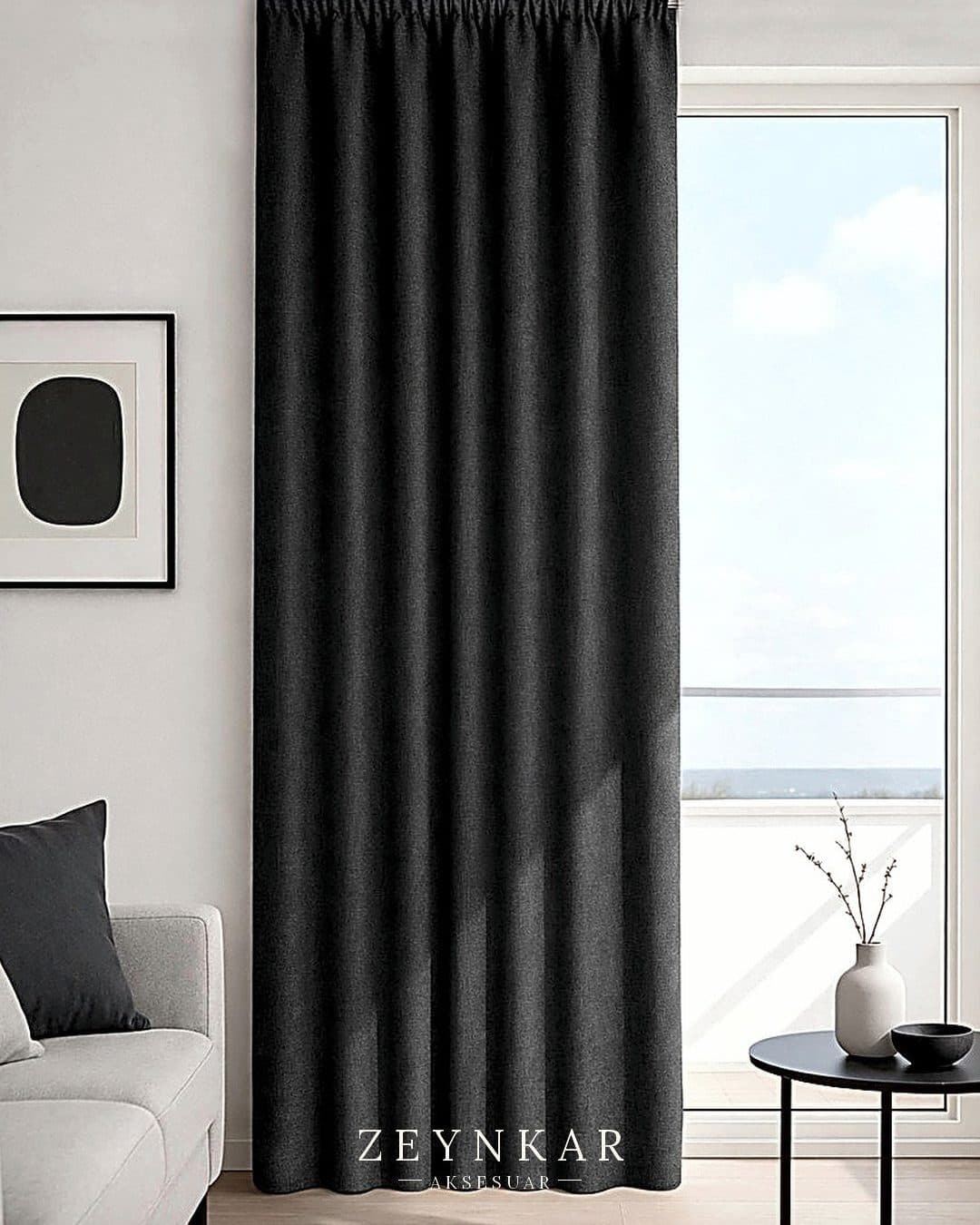Premier Home İbiza Fon Perde Antrasit - 140x270 cm