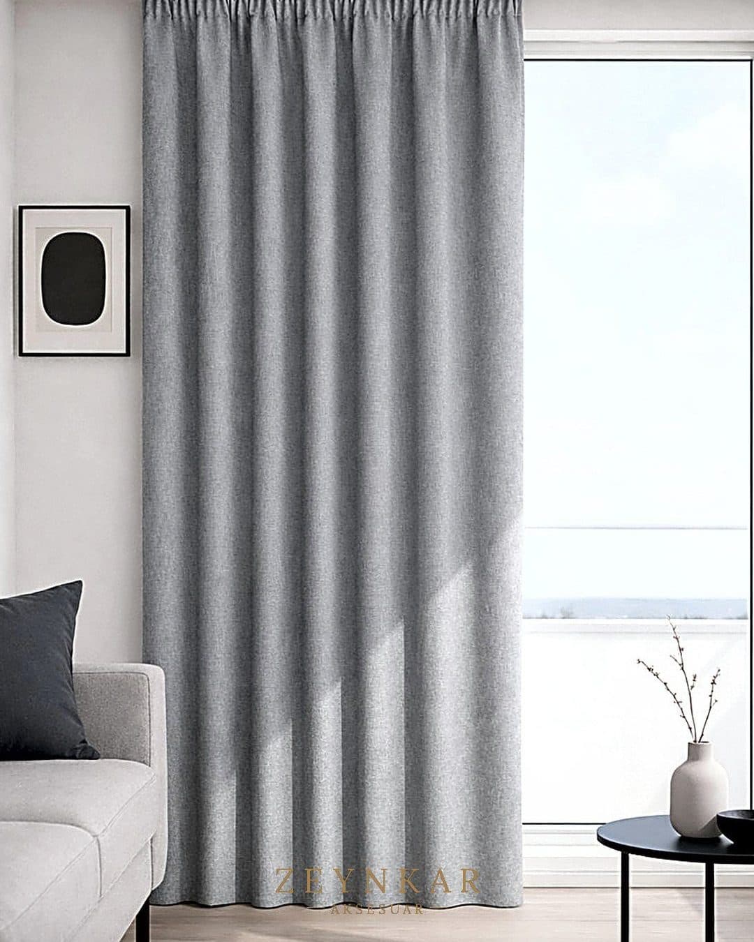 Premier Home İbiza Fon Perde Açık Gri - 140x270 cm