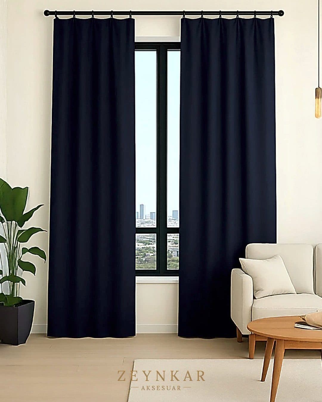 Premier Home Assos Fon Perde Lacivert - 140x270 cm