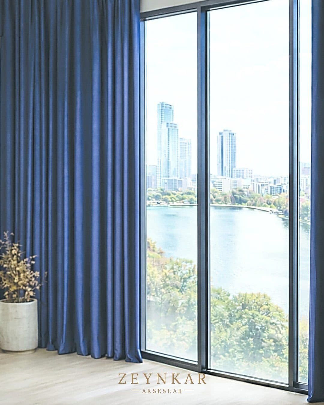 Elegance Eco Blackout Fon Perde Lacivert - 140x270 cm