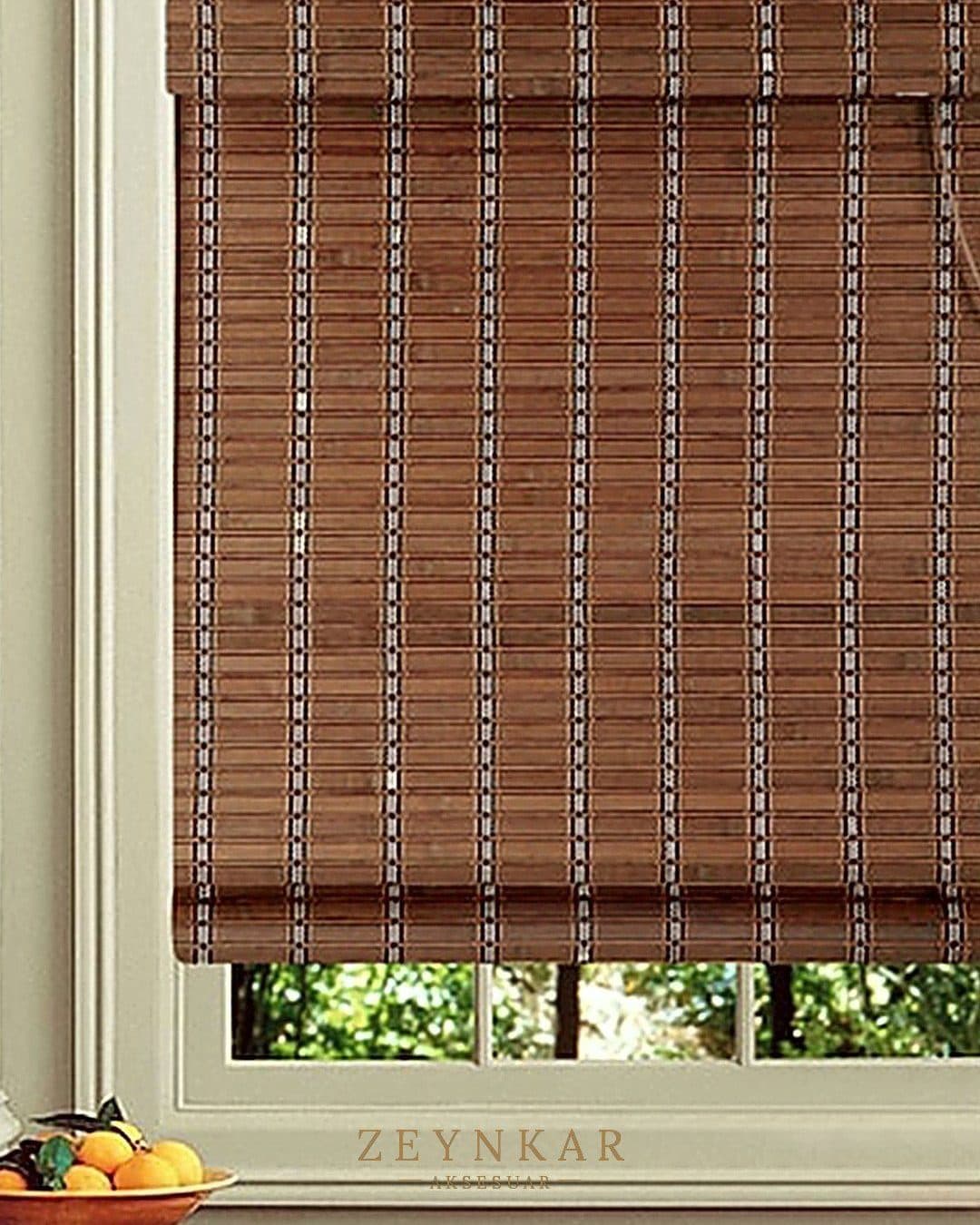 Linadora Kapadokya Katlamalı 60x160 cm Ahşap Stor Koyu Kahve - 60x160 cm