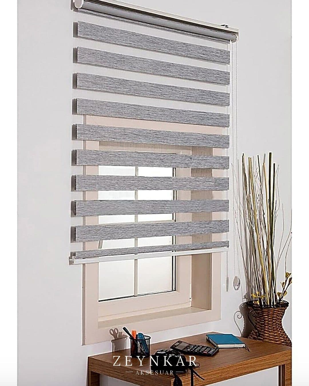 Linadora Bambu Polyester 60x200 cm Zebra Stor Gri - 60x200 cm