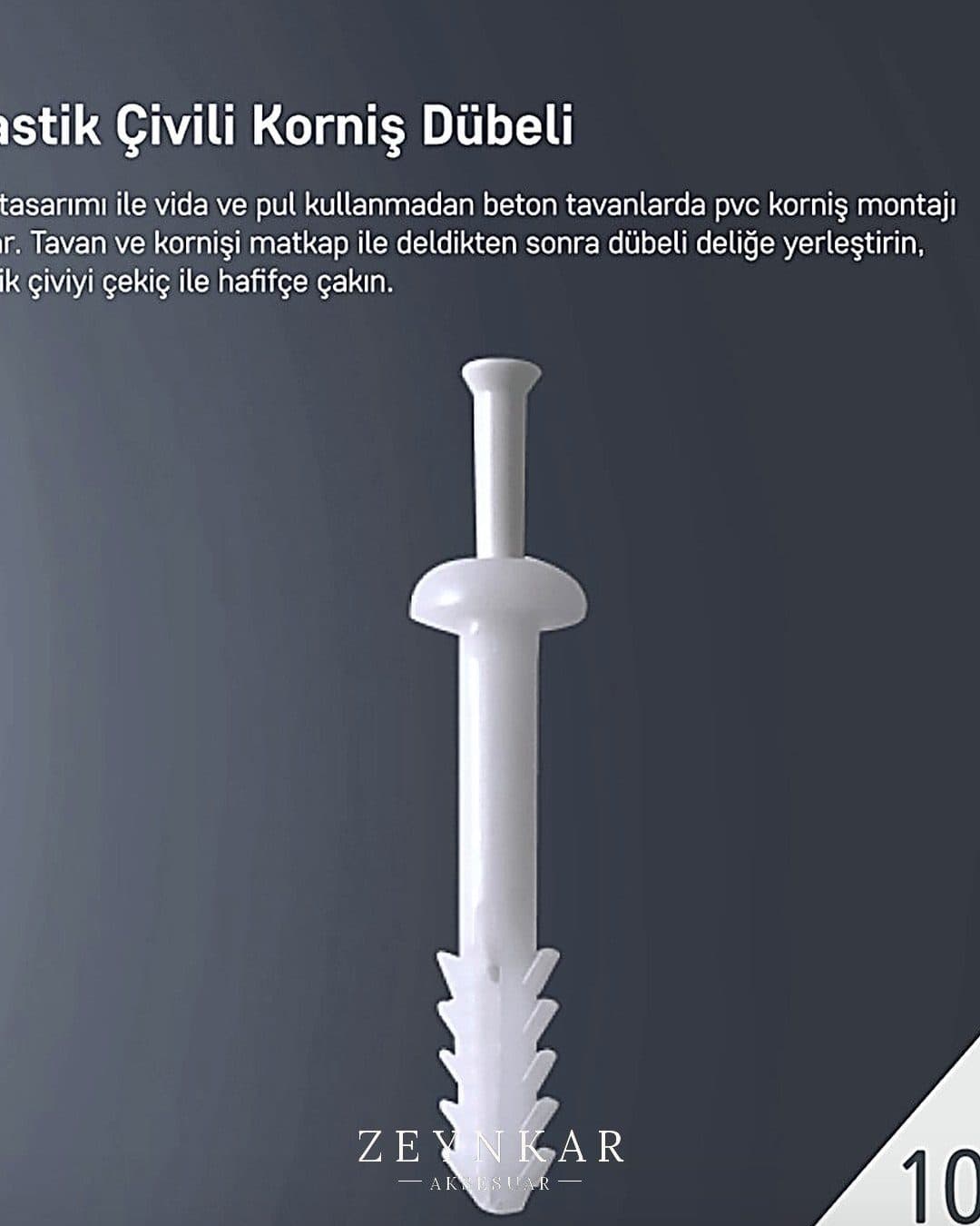 Slimflex Çivili Korniş Dübeli