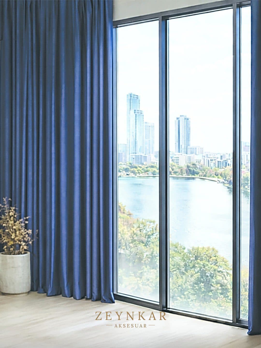 Elegance Eco Blackout Fon Perde Lacivert - 140x270 cm