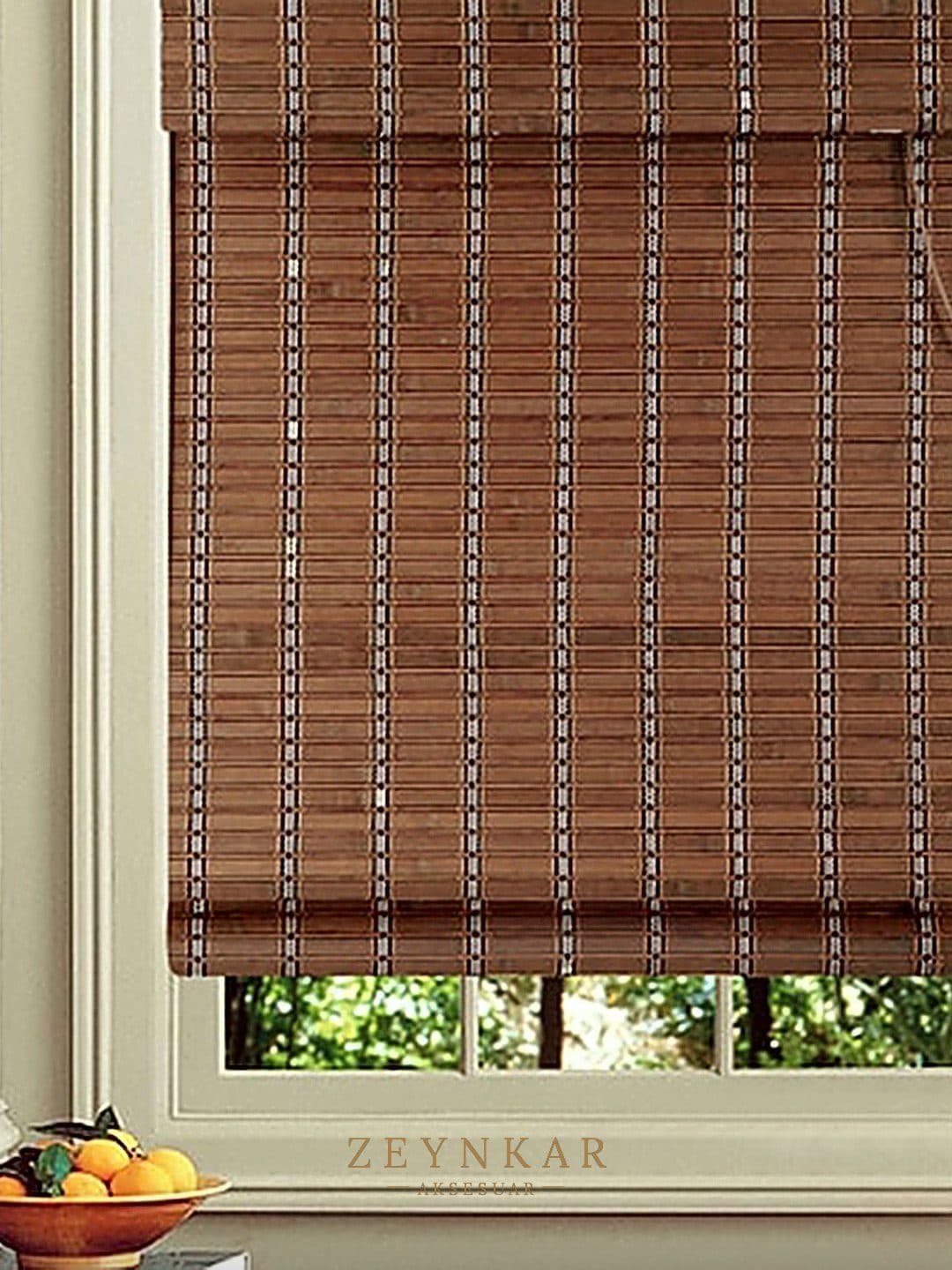 Linadora Kapadokya Katlamalı 60x160 cm Ahşap Stor Koyu Kahve - 60x160 cm