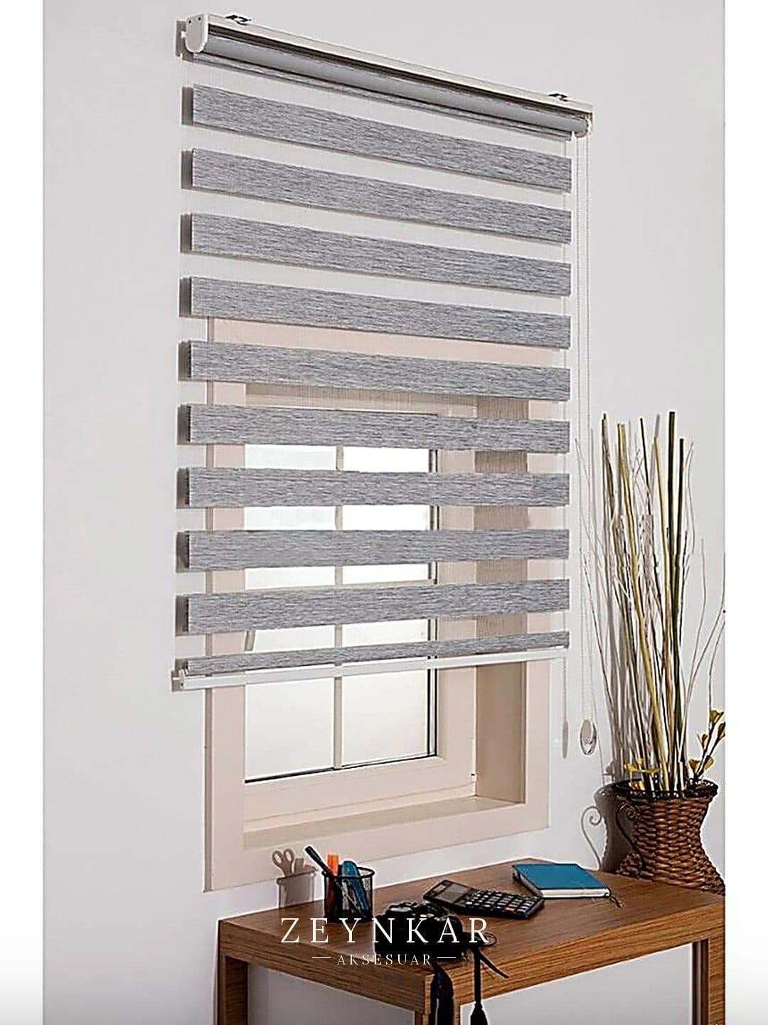 Linadora Bambu Polyester 60x200 cm Zebra Stor Gri - 60x200 cm